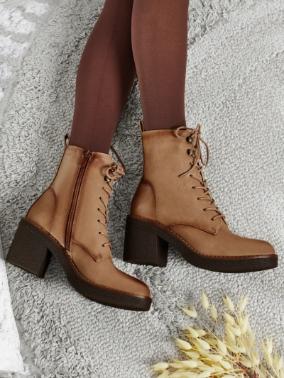 Dámské kotníkové boty na sloupku Zeltra z eko kůže
