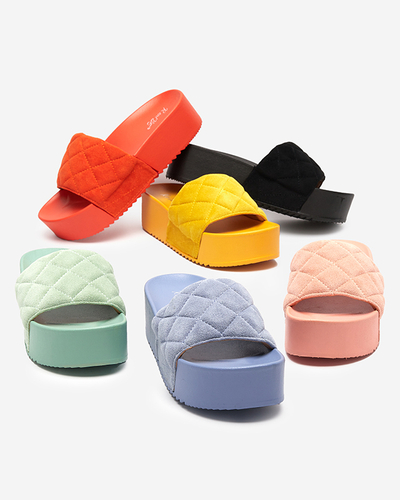 OUTLET Жіночі м'ятні стьобані босоніжки на платформі Koriner - Взуття