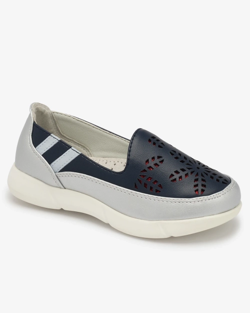 Сліпони сріблясто-блакитні для дівчаток Ewesgi- Footwear