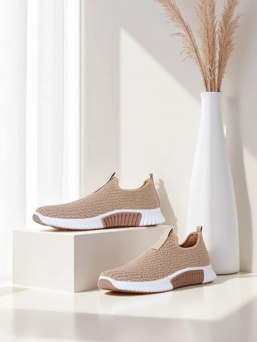 Жіночі сліпони Selene світло-коричневі, тканина, плоский каблук, комфорт