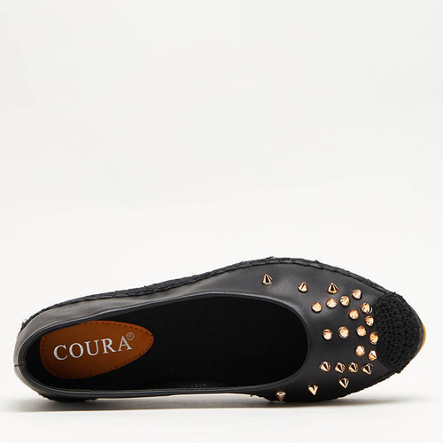 Чорні жіночі еспадрильї з оздобленням Edmaria