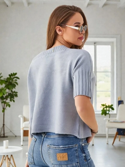 Royalfashion Dámský viskózový svetr s krátkým rukávem