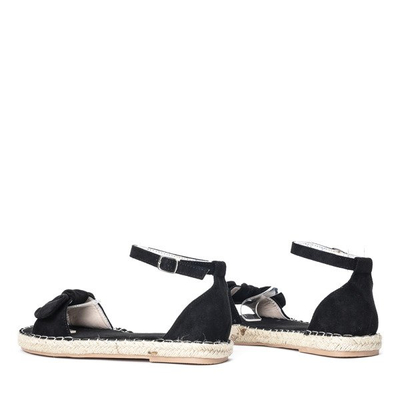 Czarne sandały z kokardką Ria - Obuwie