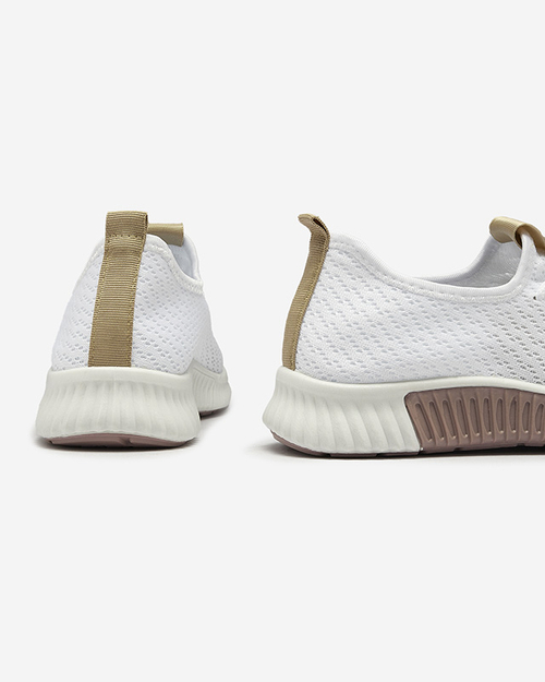 Білі жіночі спортивні туфлі з коричневими вставками Kedeti - Взуття