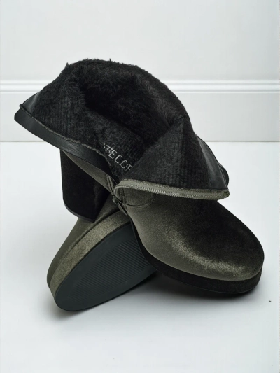 Dámské kotníkové boty na sloupku al'la Velur Miss