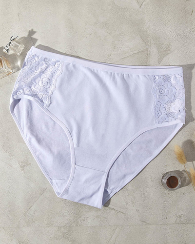 Klasické dámské kalhotky bílé barvy. PLUS VELIKOST- Spodní prádlo