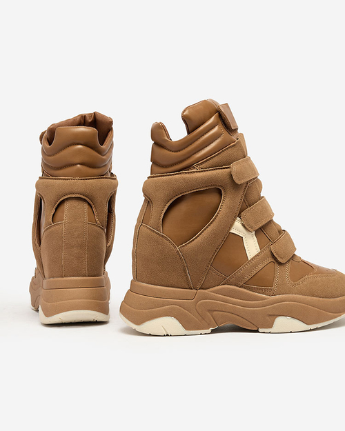 Royalfashion Коричневі жіночі спортивні черевики на підборах Redittias