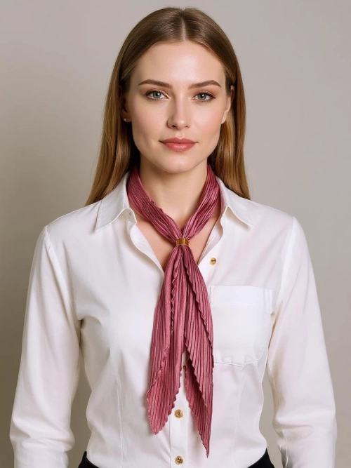 Apollonia - жіноча плісирована хустка темно-рожева з поліестеру 100%