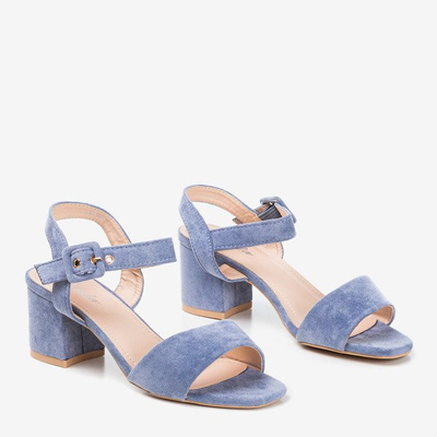 Жіночі сині босоніжки на низькому пості Саола - Взуття 1