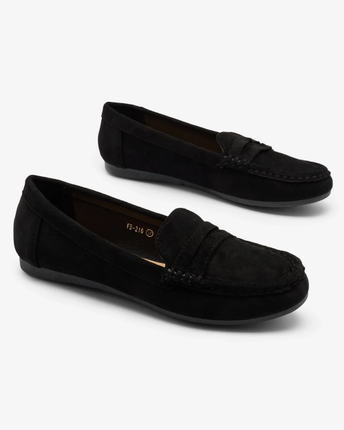 Royalfashion Жіночі мокасини з екозамші чорного кольору Ziffig