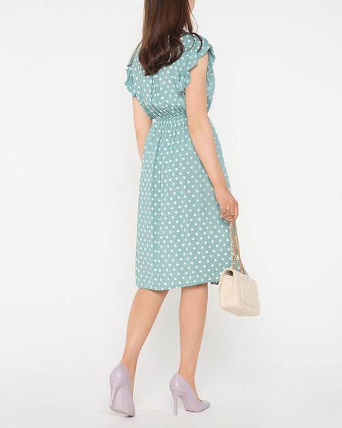 Жіноча сукня м'ятного кольору в горошок