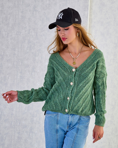 Royalfashion Dámský pletený svetr s knoflíky