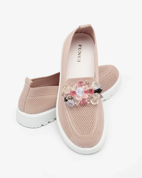 Royalfashion Рожеві жіночі декоровані напівшльопанці Enweta