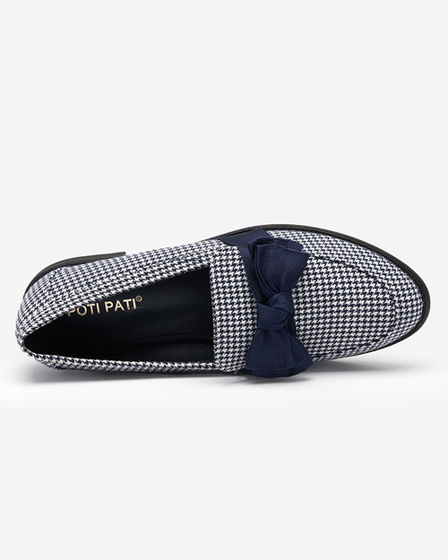 Синьо-білі жіночі лофери з візерунком Lukisto