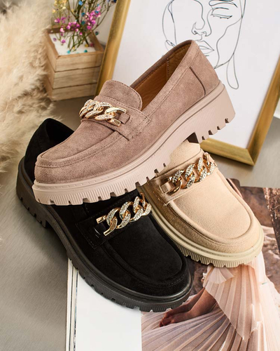 Royalfashion Dámské mokasíny z ekokůže s ornamentem Lehels