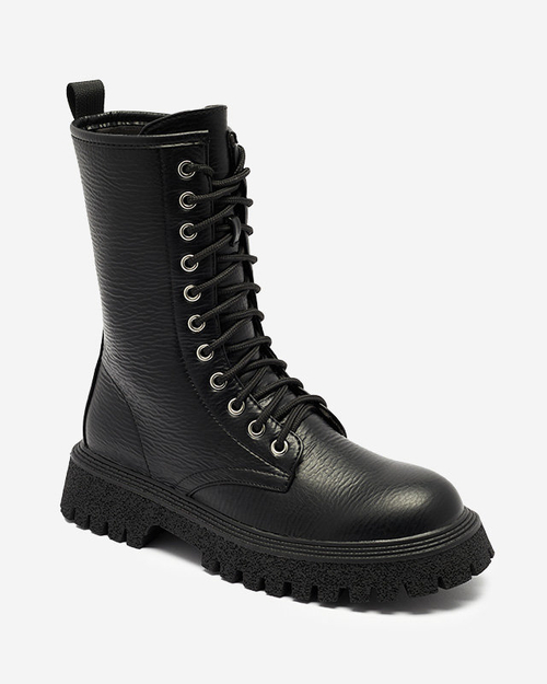 Чорні жіночі черевики з золотим ланцюжком Azerik - Взуття