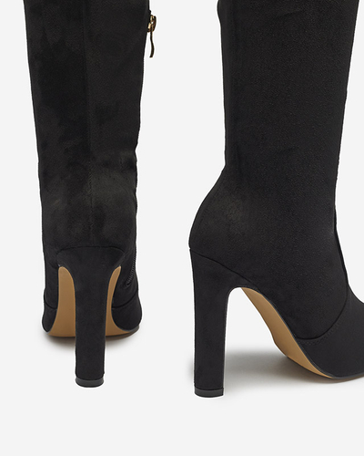 Чорні жіночі чоботи вище коліна Cenolli- Footwear