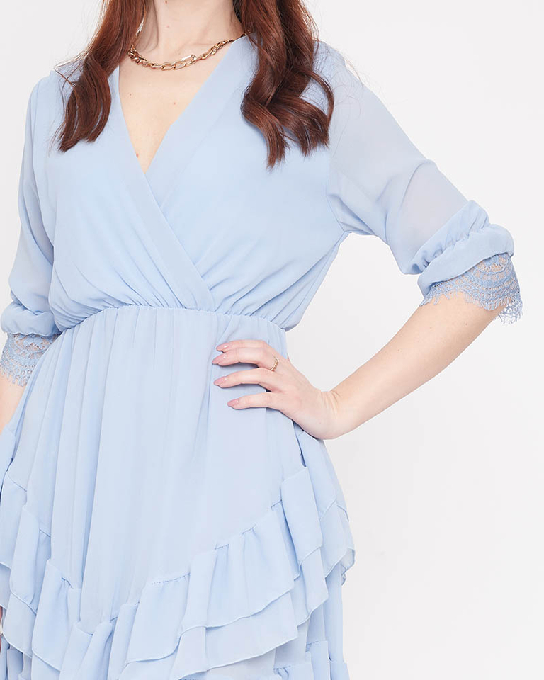 Světle modré dámské minišaty - Oblečení