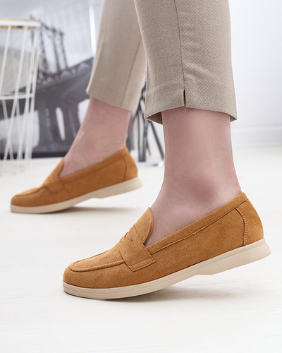 Жіночі мокасини з екозамші верблюжого кольору Daffer- Footwear