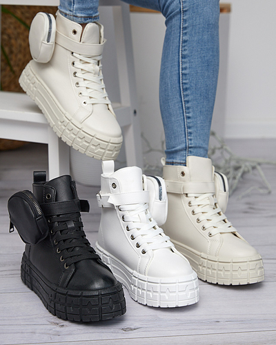 Dámská sportovní obuv z ekokůže v bílé barvě Kolibs- Footwear