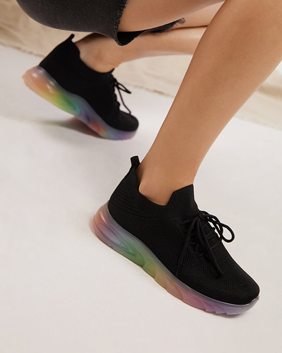 Černé dámské sportovní boty s barevnou podrážkou Afin- Obuv