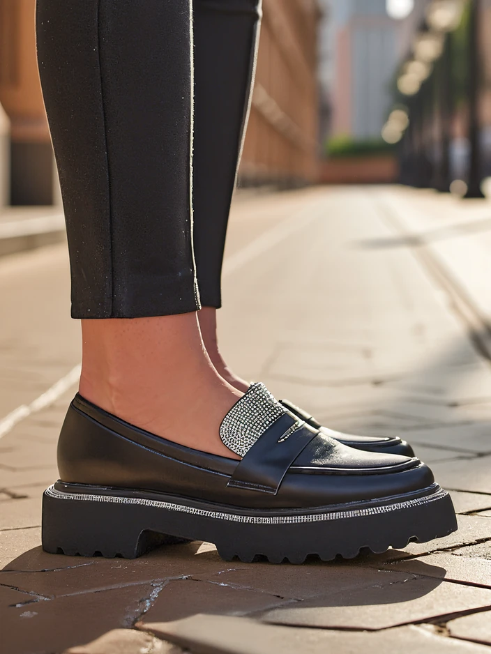 Royalfashion Dámské mokasíny s rhinestony Vinness