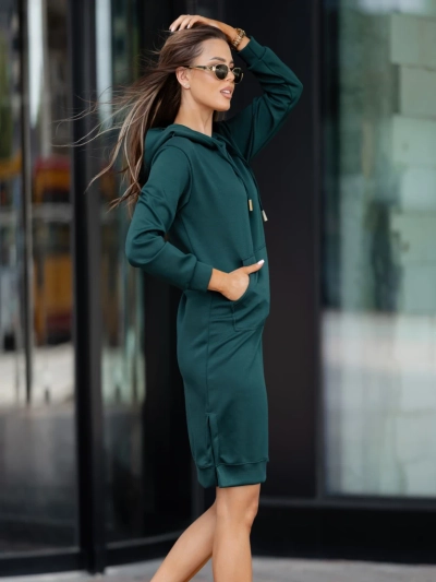 Royalfashion Віскозна сукня з капюшоном у спортивному стилі