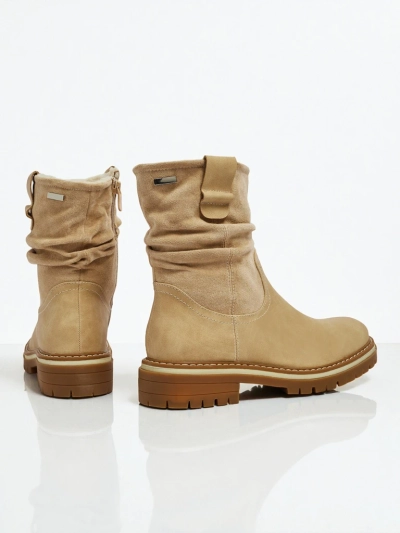 Vyšší dámské eko semišové kotníkové boty Liora