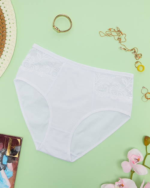 Жіночі білі бавовняні трусики PLUS SIZE- Нижня білизна