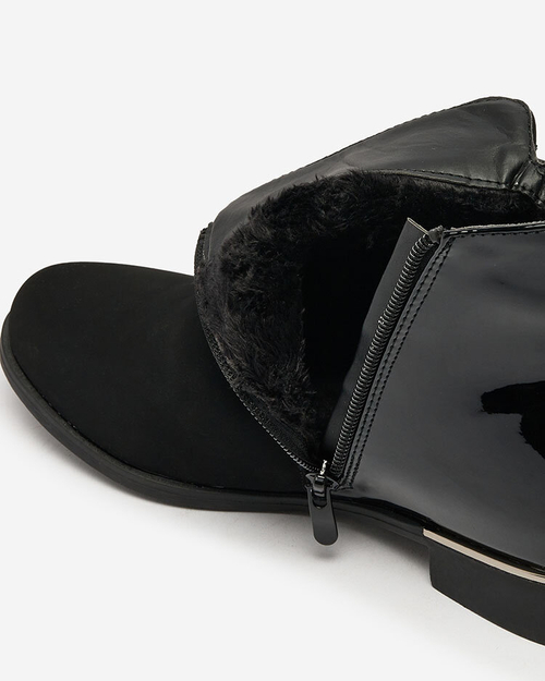 Royalfashion Чорні жіночі черевики з цирконієм Overlissa