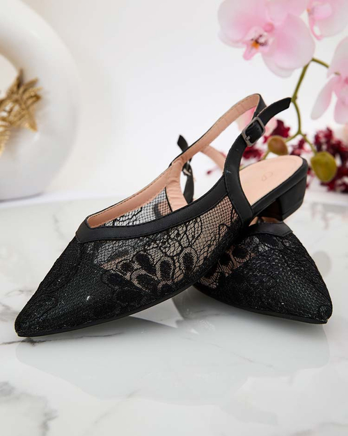 Royalfashion Жіночі босоніжки a'la ballerina з мереживом Benoce