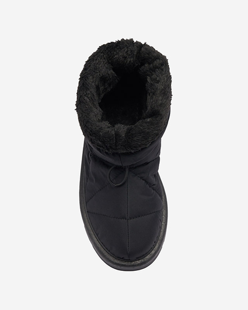 Чорні жіночі утеплені черевики а-ля снігоступи Kaliolen - Взуття