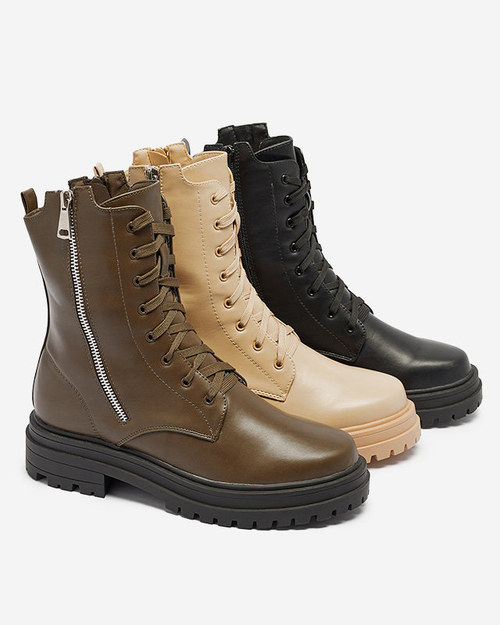 Чорні жіночі черевики на плоскому каблуці Fetisa - Взуття