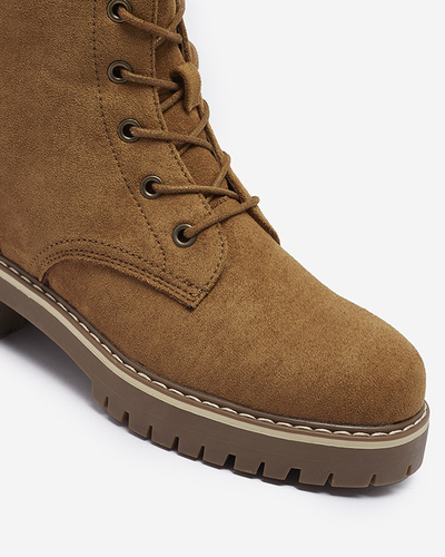 Hnědé dámské traperky Priviea - Obuv