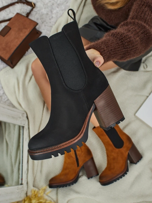 Ботильйони жіночі еко замшеві на підборах Soreya