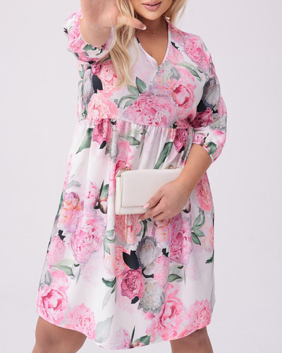 Royalfashion Dámské šaty nad kolena s potiskem PLUS SIZE