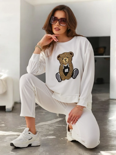 Royalfashion Жіночий плетений комплект з ведмедем