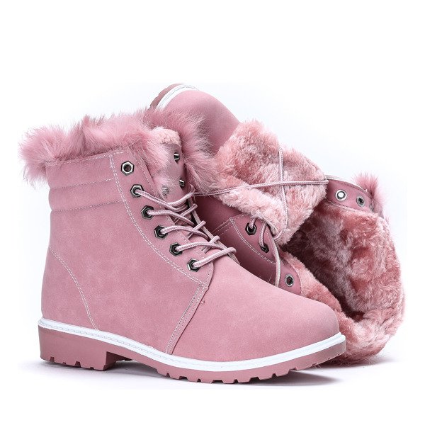 Ocieplane trapery w kolorze różowym Georgia - Obuwie