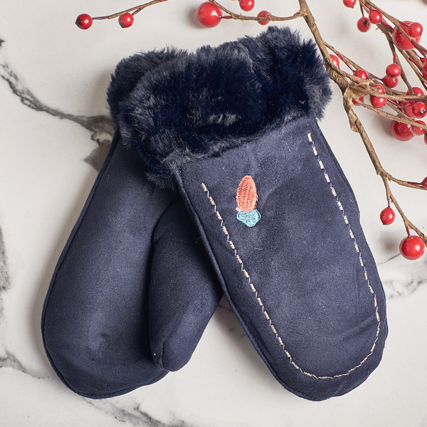 Dětské námořnické modré rukavice na provázku a jedním prstem - Rukavice