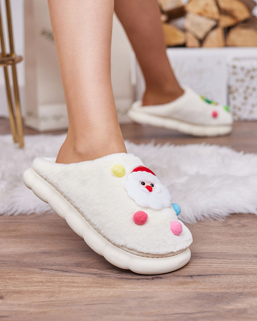 Різдвяні жіночі капці Royalfashion білі Fertemse