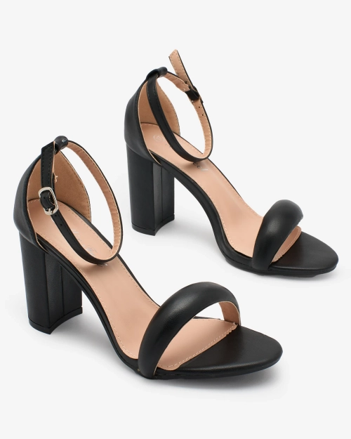 Royalfashion Чорні жіночі босоніжки Vefre на високій шпильці