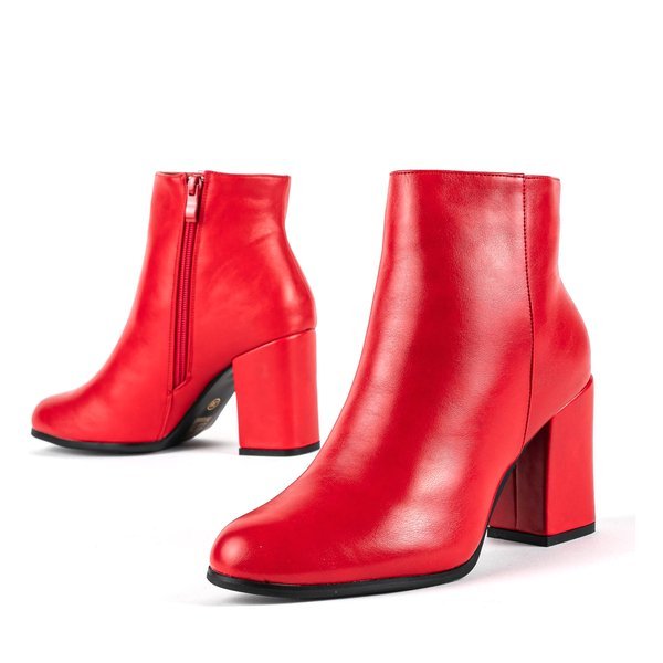 Červené boty na vyšší pozici Pekan - Obuv