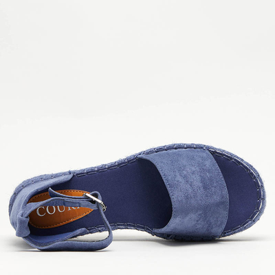 Блакитні жіночі босоніжки на платформі Sitra