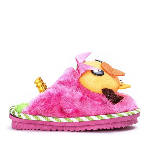Рожеві та зелені дитячі тапочки Pochi - Взуття