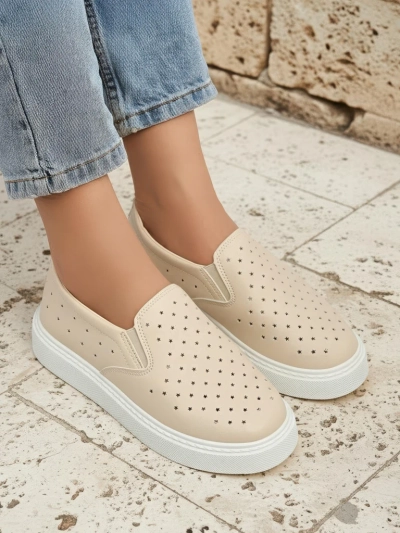 Dámské slip-ony Callista Béžové z ekologické kůže na platformě