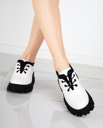 OUTLET Dámské boty z ekokůže v bílé barvě Ozud-Footwear