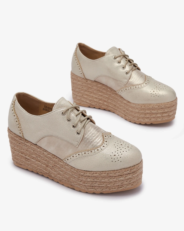 OUTLET Royalfashion Dámské zlaté polobotky na platformě Jacais