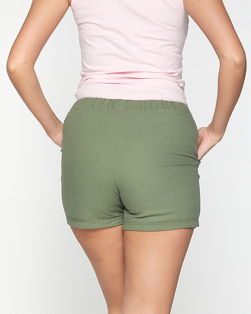 Темно-зелені бавовняні шорти для жінок - Одяг