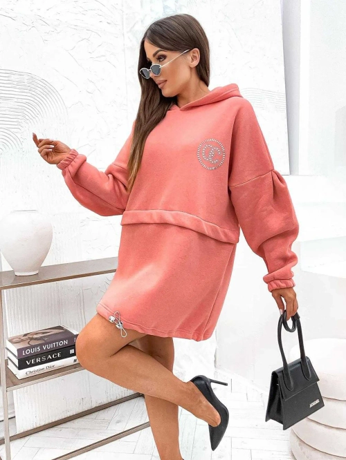 Жіноча хлопкова міні-сукня Royalfashion у стилі худі з кодом