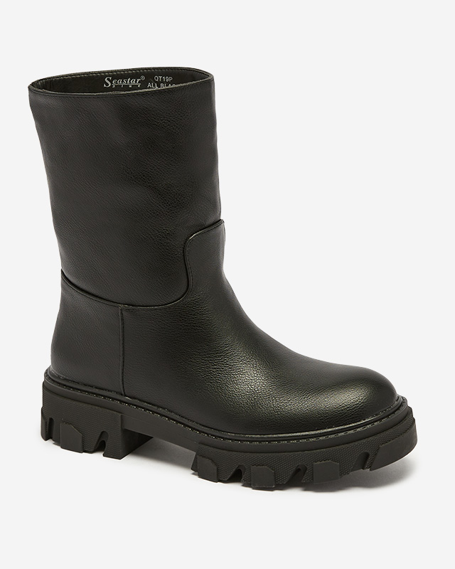 Černé dámské nazouváky se zateplením Mekira - Obuv